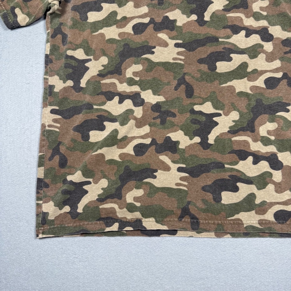 Camo T-Shirt Men XL Green Woodland Camouflage Short Sleeve Military Tactical Tee - Picture 9 of 10